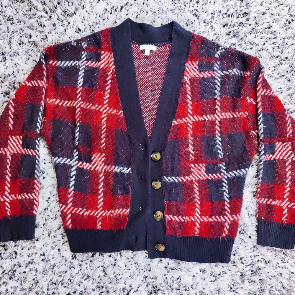 Abound Tartan Red and Blue Cardigan